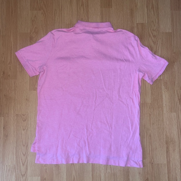 Polo Ralph Lauren Light Pink On Pink Logo Short Sleeve Cotton Collared Shirt - Picture 7 of 7